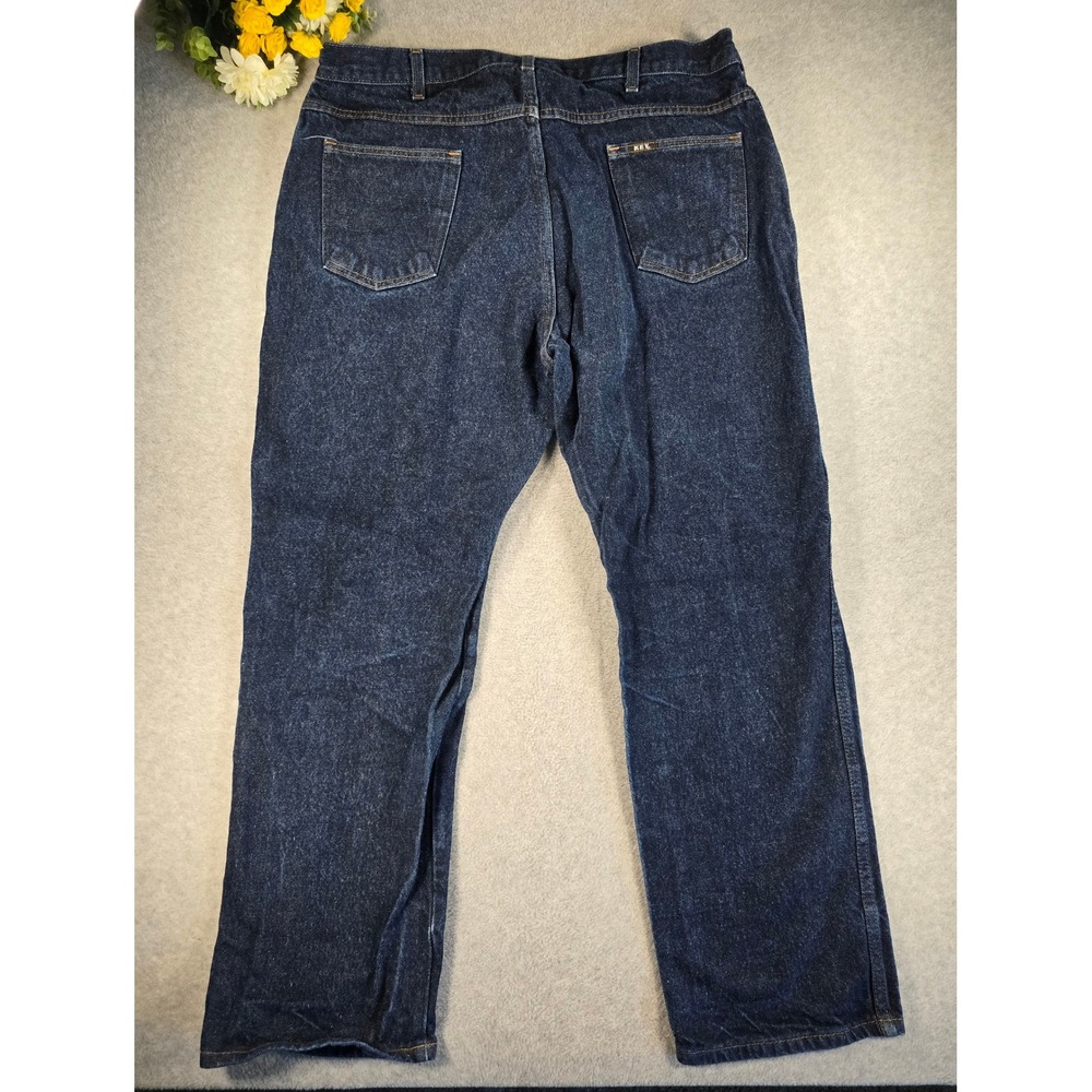 Key Industries Mens Vintage Dark Wash Denim Workwear Jeans 40x32 - Picture 15 of 16